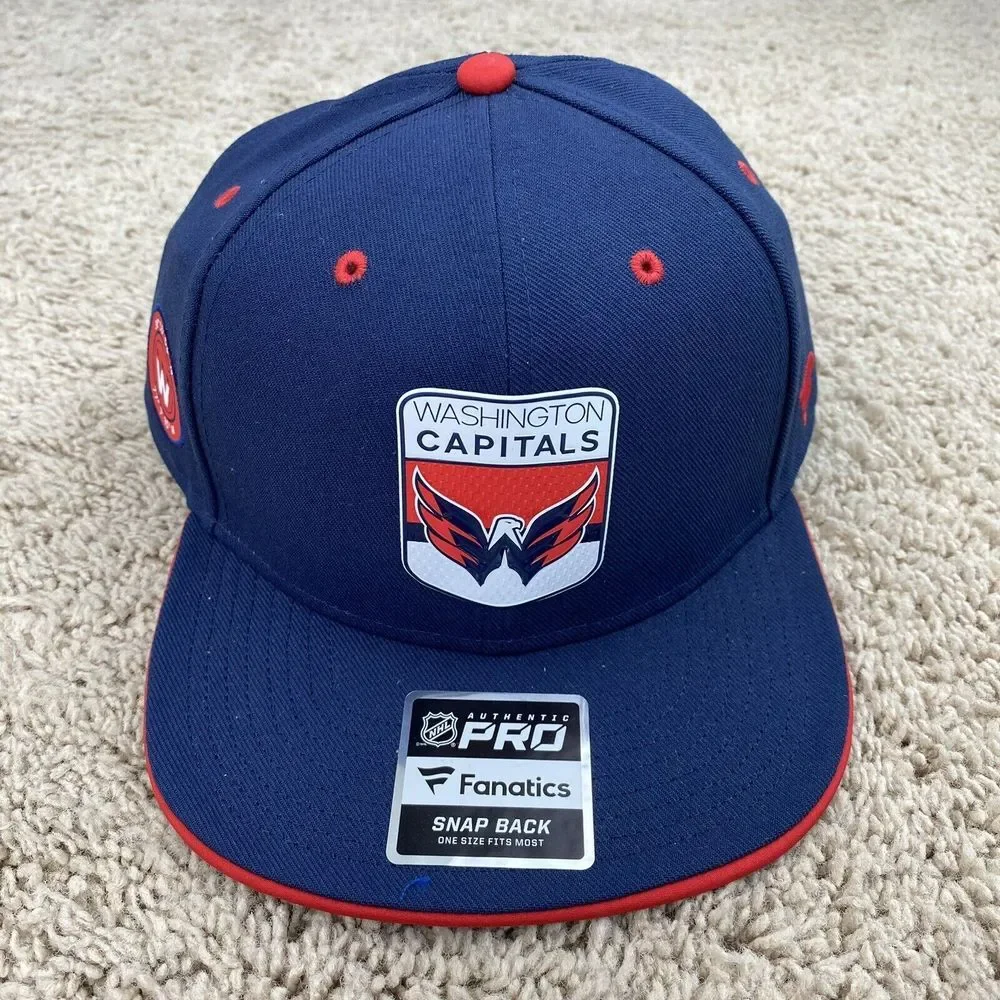 Washington Capitals Hat 2023 NHL Draft Fanatics Pro SnapBack Navy Side Patch Csp